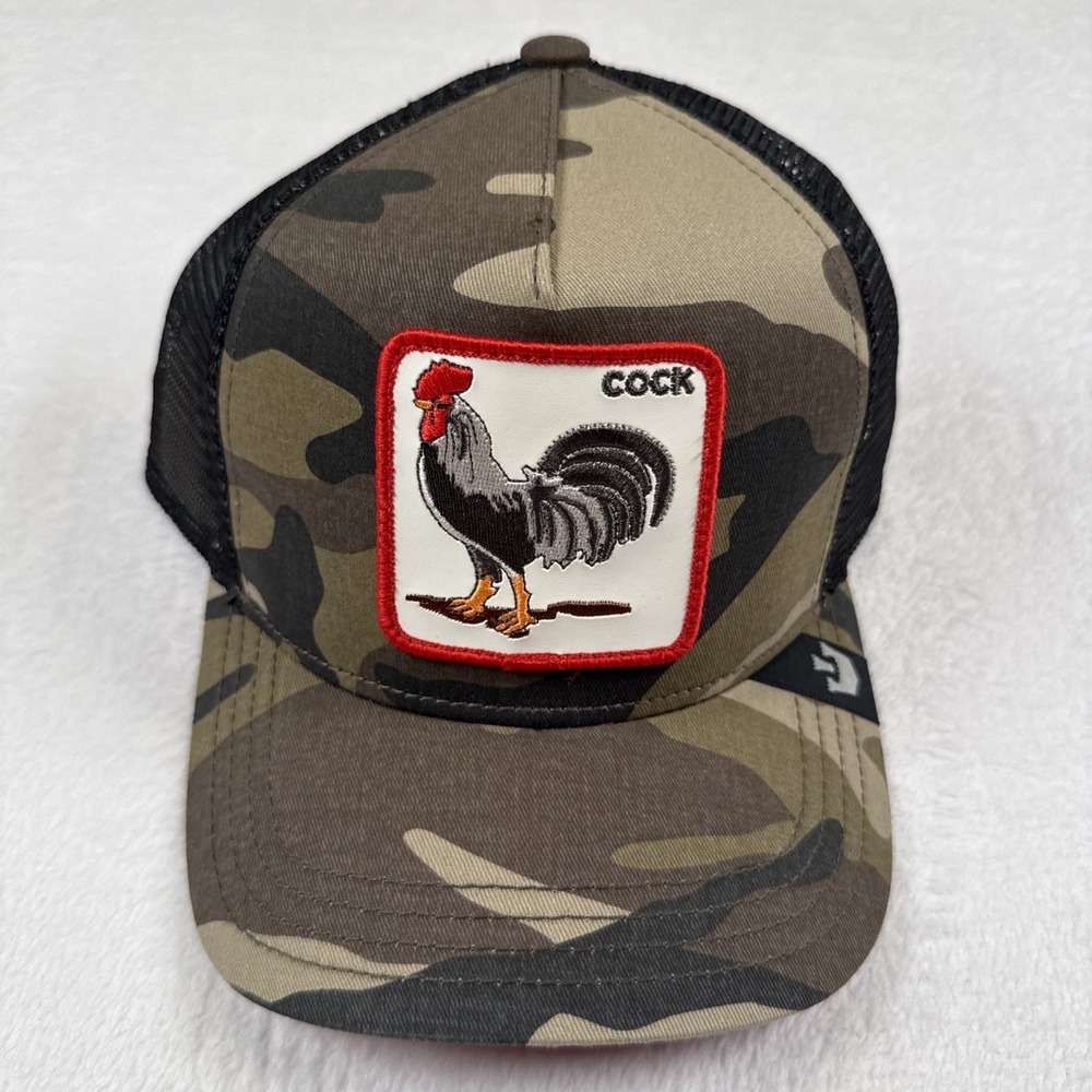 Goorin Bros The Farm C@ck Rooster Camo Trucker Hat Mens Snapback Mesh Cap New